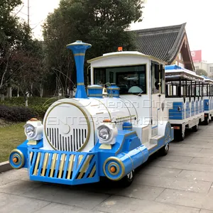 Trem de diversões turista elétrico, preço de fábrica, parque de diversões, adulto, sem rastros