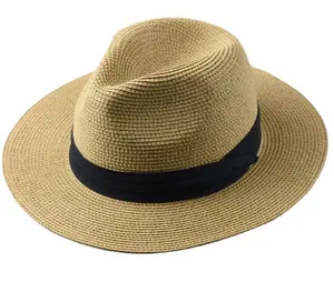 2022 nouveau panama chapeau de paille pliable grosse tête autour de paille jazz chapeau crème solaire chapeau de soleil hommes