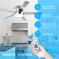 C055 Ventilador de techo de alta calidad de 48/52/56 PULGADAS con luz VENTILADOR FLY AGOTADO DC APP CONTROL