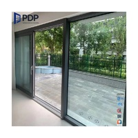 Puerta Corredera Exterior Impermeable de Doble Vidrio, Resistente a Huracanes, de Aleación de Aluminio Ultra Resistente PDP para Hotel y Villa
