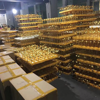 Longue durée 24K feuille d'or Rose fleur verre dôme grande boîte-cadeau fleur artificielle présent pour l'anniversaire de la Saint-Valentin