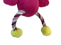 Jouets pour chiens en peluche en forme de flamant rose avec cordes en coton - Interactifs et anti-anxiété, utilisation intérieure/extérieure