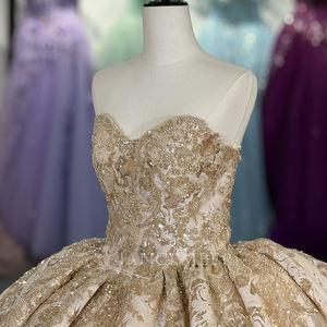 ชุดเดรสงาน Quinceanera รุ่น Jancember 5995 สีแชมเปญ ผ้า Jacquard ทรงบอลกาวน์ หรูหรา ชุดเจ้าสาว ผ้า Brocade สำหรับงานฉลองวันเกิดอายุ 16 ปี งานเลี้ยง งานอีเว้นท์ - Product Image 5