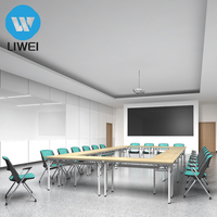 Table de conférence LIWEI en bois massif, moderne, pliable et extensible, écologique et durable, pour bureau, hôtel, domicile ou bureau à domicile