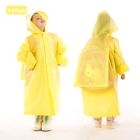 Usine directe garçons filles imperméable EVA Long imperméable avec grande capuche école sac à dos vêtements de pluie en motif Poncho Source directe