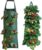 Sacs de culture respirants pour plantes, 2 pièces, sacs de culture pour fraises avec 8 poches, sac de plantation suspendu pour légumes et fleurs