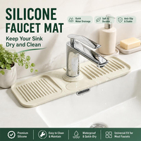 Tapis anti-éclaboussures en silicone pour robinet, auto-drainant, séchage rapide, compatible lave-vaisselle, pliable, réutilisable, garde le comptoir au sec