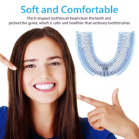 Nouveautés Brosse à dents électrique en nylon Dupont en forme de U Brosse à dents automatique à 360 degrés