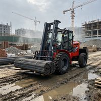 Nouveau chariot élévateur diesel tout-terrain multifonction 4x4 de 5 tonnes, 4 roues motrices, articulé, certifié CE ISO, avec déplaceur latéral hydraulique, à vendre