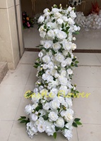 O-R001 Caminos de Mesa de Flores Artificiales de Seda Sintética Blancos, Rojos y Morados al por Mayor, Camino de Mesa de Flores de Alta Calidad para Bodas, Arco de Flores Artificiales para Pasillo