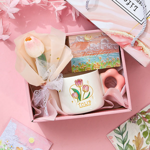 Regalo di Compleanno, <span class=keywords><strong>Tazza</strong></span> in Ceramica con Tulipano, Coperchio e Cucchiaio, Design Romantico per Ragazze, Migliori <span class=keywords><strong>Amiche</strong></span>, San Valentino, Festa della Mamma, Confezione Regalo - Product Image 4