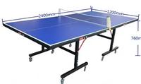 Table de ping-pong d'intérieur pliable, panneau standard, mobile avec roues et balles