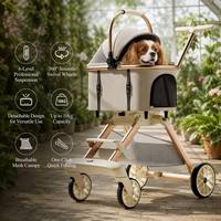 Poussette pour animaux de compagnie, chien, chat, pliable, 2 en 1, légère, pour voyages en plein air, camping