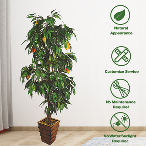 Proveedores de plantas artificiales Árbol <span class=keywords><strong>frutal</strong></span> de plástico tropical de alta calidad Árbol de <span class=keywords><strong>mango</strong></span> artificial para decoración de fiesta de hotel de oficina - Product Image 5