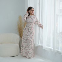 Robe Abaya Femme Musulmane Imprimée Simple Été 2026 – Tenue Quotidienne Élégante et Modeste – Vente Chaude