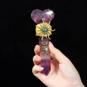 <span class=keywords><strong>Baguette</strong></span> <span class=keywords><strong>magique</strong></span> naturelle Fluorite Améthyste Coeur Lune Points <span class=keywords><strong>Baguette</strong></span> Pharaon Cristal <span class=keywords><strong>Baguette</strong></span> pour Cadeau - Product Image 3