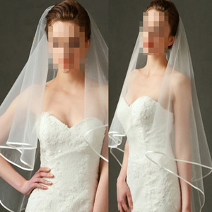 Velo de novia de doble capa con apliques y bordeado, con peine para el pelo, para fiesta de solteras, color blanco, ¡en stock para eBay, el más vendido! - Product Image 2