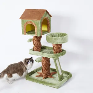 XXL आकार अच्छी गुणवत्ता वाली बड़ी पालतू बिल्ली चढ़ाई वाला पेड़ स्क्रैचर टॉवर बिल्ली के लिए आधुनिक लक्जरी बिल्ली का पेड़ ठोस लकड़ी का घर