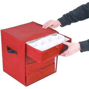 Organizador de Almacenamiento Navideño de 4 Niveles con Gran Capacidad, Personalizable, Desmontable para un Fácil Acceso a los Cajones, para Colección de Bolas de Navidad 2021 - Product Image 3