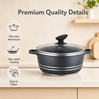 Ensemble de 10 ustensiles de cuisine en aluminium moulé antiadhésif pour cuisinière à induction, avec logo OEM personnalisé, ensemble de casseroles et poêles de cuisine