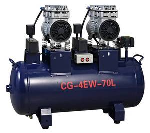 Un moteur puissant de 2400 watts ≤ <span class=keywords><strong>65</strong></span> décibels, le compresseur d'air dentaire sans huile de 70 litres fournit un air à pression constante et stable - Product Image 1
