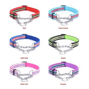 Kalung Anjing Elegan Berbahan Neoprene dengan Lapisan Reflektif, Efektif untuk Pelatihan Hewan Peliharaan, Tali Nilon dengan Rantai Logam, Lembut dan Modifikasi Khusus - Product Image 6