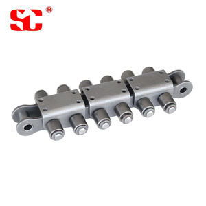 سلسلة ناقلة مسطحة أحادية الصف ANSI 50/10A مع غطاء من الفولاذ المقاوم للصدأ على شكل حرف U لقطع الآلات - Product Image 1