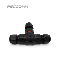 Connecteur étanche IP68 PSCCONN GW20 à 3 cœurs en T, boîtier en nylon robuste M20, 16A 400V pour câbles extérieurs haute puissance