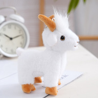 Porte-clés et breloque de sac en peluche mignonne et mini, douce et moelleuse, en forme de chèvre, agneau ou mouton, style Kawaii, jouet pour machine à griffes