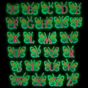 Glow in Dark butterfly Letter Shoe Charms for Clogs Sandals <strong>Light</strong> <strong>up</strong> Shoe Decorations for Party or Celebration case Accessories - Product Image 1