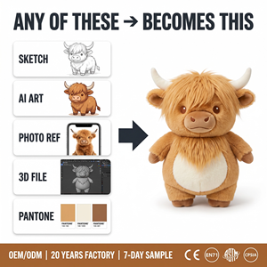 <span class=keywords><strong>Peluche</strong></span> Vache des Highlands Mignonne et Ronde Space Easy 2026 – Jouet en <span class=keywords><strong>Peluche</strong></span> Doux, Animal de Ferme à Câliner, Oreiller Personnalisé, Cadeau pour Enfants et Adultes - Product Image 2