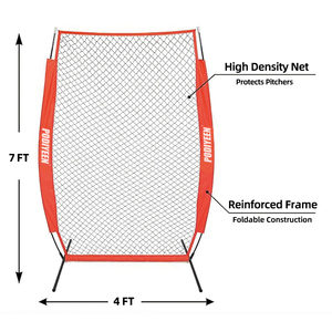 7x4ft có thể gập lại Bow khung màn hình bày Net bảo vệ thiết bị đào tạo cho bóng chày và bóng mềm với Carry bag - Product Image 2