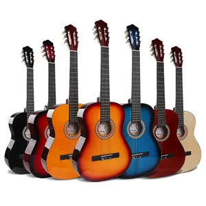 Großhandel Full Size 39 Zoll Nylon String klassische Gitarre Multi Farb optionen Solid Top Concert Klassische Gitarre