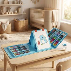 Ensemble d'art pour enfants de 208 pièces, kit de dessin de luxe, fournitures de peinture avec chevalet, étui portable, cadeau de rentrée <span class=keywords><strong>scolaire</strong></span> pour les garçons et les filles - Product Image 6