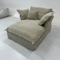Fauteuil modulaire de luxe moderne pour chambre à coucher, canapé inclinable 1 place avec ottoman, chaise d'appoint pour villa