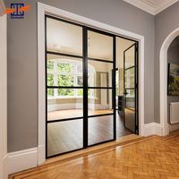 Puerta Francesa Abatible Manual de Aluminio Resistente a Huracanes, Vidrio Laminado Templado, Aislamiento Térmico, Eficiencia Energética, para Comedor y Baño