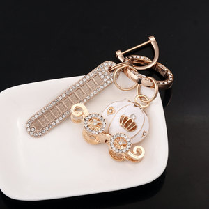 High Quality Luxury Sparkling Pumpkin Bag Charm, Crystal Crown Carriage Keychain <strong>Sweet</strong> <strong>Gift</strong> for Girls - Product Image 4