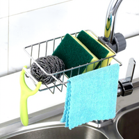 Égouttoir de rangement multifonctionnel en acier inoxydable pour robinet et évier, organisateur pour cuisine et salle de bain domestiques