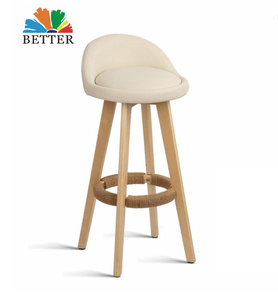 Taburete de madera maciza minimalista para Bar, moderno taburete de barra frontal alta para cocina, silla de Bar Retro - Product Image 2