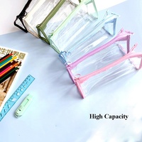 Trousse à crayons transparente haute capacité étui de papeterie Simple étanche et étanche à l'humidité avec fermeture éclair pour le bureau de l'école