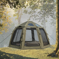 Tente gonflable de luxe 16 m² avec 6 fenêtres panoramiques en TPU et ouverture pour cheminée, idéale pour le glamping, le camping et les centres de villégiature