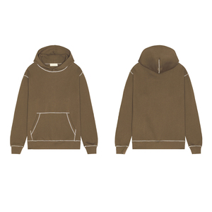 Sweat à capuche ample et décontracté pour homme KingSen, 100% coton French Terry, avec surpiqûres contrastées, pour un usage quotidien décontracté - Product Image 5