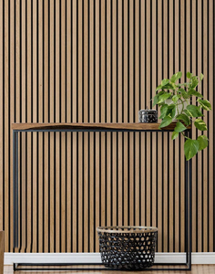 Pannello acustico moderno in fibra di poliestere pannello di <span class=keywords><strong>legno</strong></span> a strisce di griglia ritardante di fiamma concava-convessa parete per TV sfondo da parete - Product Image 4
