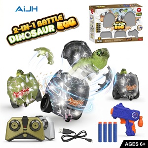 AiJH Jouets d'œufs de dinosaures de combat 2 en 1 en vrac 360 °   Voiture de collision RC rechargeable et rotative, emballage prêt à l'emploi, direct usine - Product Image 1