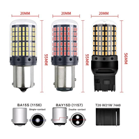 Ampoule LED automobile JHS 3157 pour voiture et camion, 1156 1157 T20 3014 144SMD, sans erreur Canbus, pour clignotant, frein, feux arrière, marche arrière et feux de stationnement