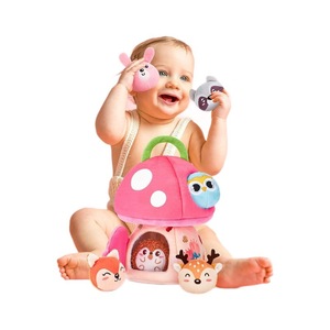 Zacht Schuur Babyspeelgoed 6-12 Maanden Met Opgezette Boerderijdieren Rammelen Piepend Kreukelgeluidspiegel Sensorische Pluche Babyspeelgoed - Product Image 5