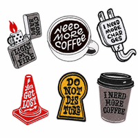 Patch Bordir Slogan Lucu 6 Pcs Buatan Tangan, Bisa Disetrika & Dijahit, Bahan Kain Non-Woven untuk Jaket, Topi, Tas