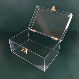 Modern Custom Transparent Acrylic Gift Box <strong>with</strong> Hinged <strong>Lid</strong> <strong>Clear</strong> Square Shape Factory Designed Packaging - Product Image 5