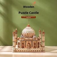 Mainan Puzzle Kayu 3D DIY Buatan Tangan Mainan Edukatif untuk Dekorasi Model Rakitan Taj Mahal