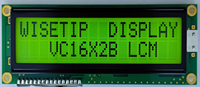 Módulo LCD Monocromático de Caracteres COB VC16X2B de Wisetip Supplier con Controlador ST7066 + Retroiluminación LED de 5V, Solución de Pantalla de 122x44mm